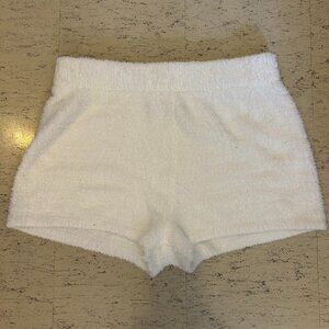 Anthropologie White Plush Lounge Shorts